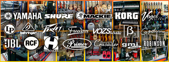 YAMAHA SHURE MACKIE KORG VOGEL LP BEHRINGER PEAVEY FREEDOM GODIN BETA 3 JBL RCF HERCULES PRIMER CRUSADER GMI ROBINSON