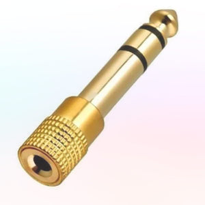 Adaptador auricular estéreo conector 6,3 3,5 dorado