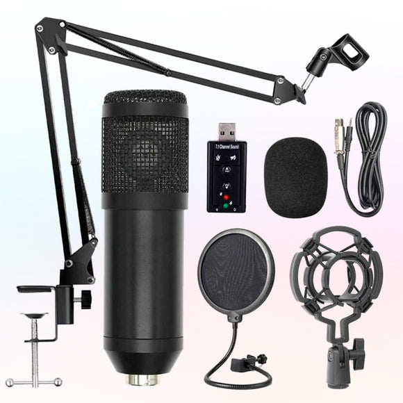 Microfono Podcast Kit Usb + Araña + Filtro + Soporte